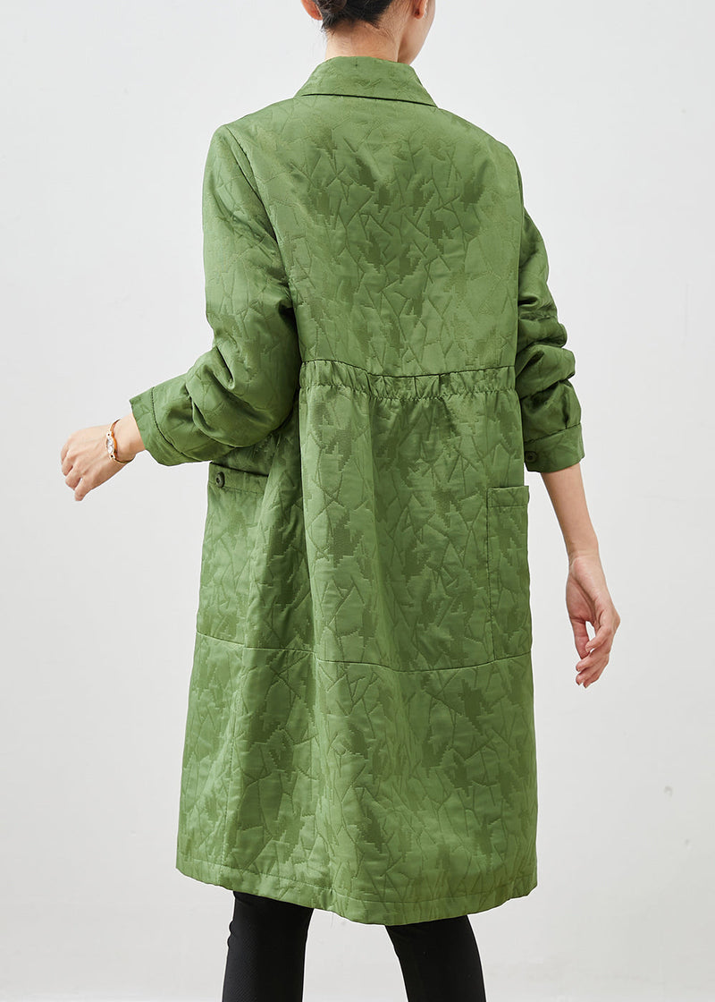 Grass Green Oversized Patchwork Fine Cotton Filled Coats Winter