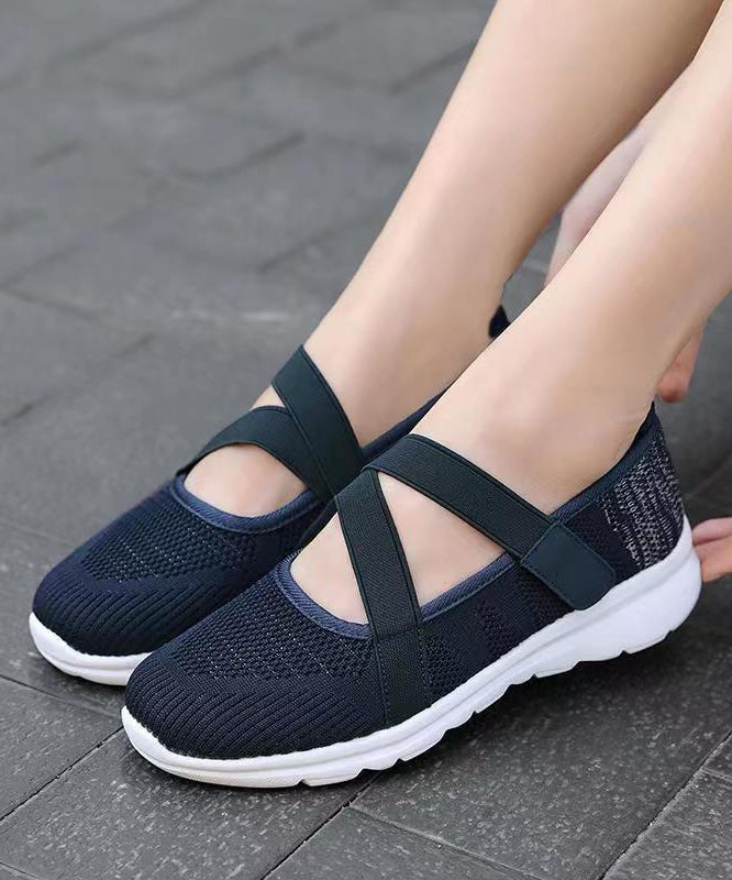 Splicing Flat Shoes Red Comfy Breathable Mesh Soofairy Shoes-20251
