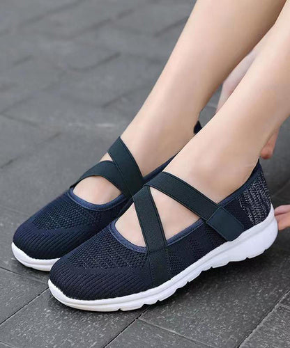 Splicing Flat Shoes Red Comfy Breathable Mesh Soofairy Shoes-20251