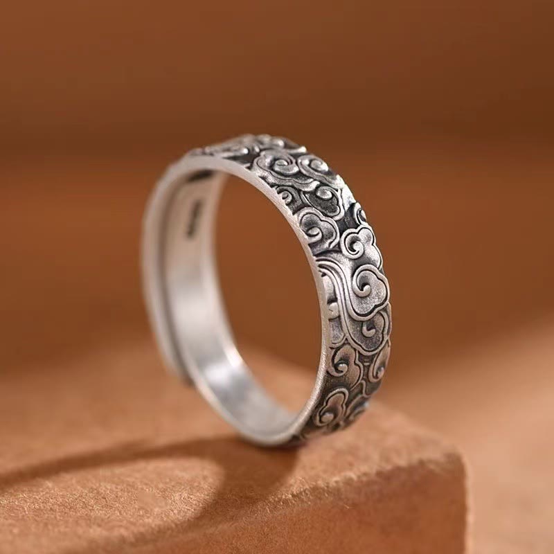 Buddha Stones Auspicious Clouds Pattern Luck Ring