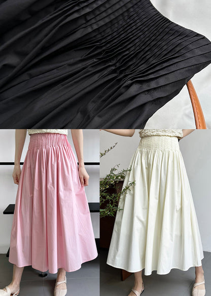 Organic Pink Wrinkled Exra Large Hem Cotton a Line Skirt Spring