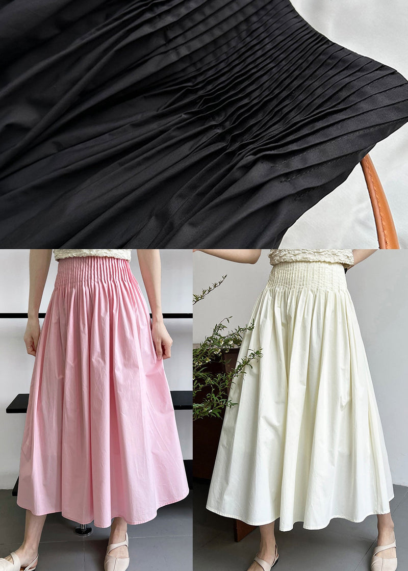 Organic Pink Wrinkled Exra Large Hem Cotton a Line Skirt Spring