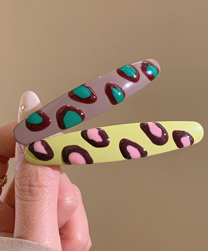 Fine Acrylic Drip Glaze Leopard a Pair Hairpin