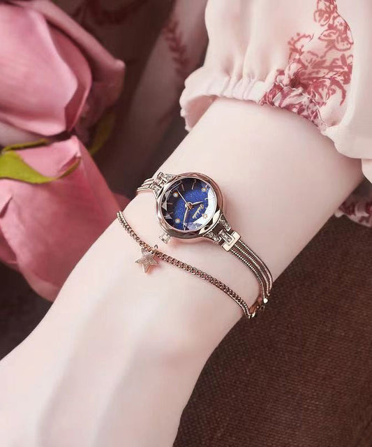 Vogue Blue Alloy Tempered Glass Watches