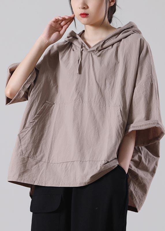 Khaki Low High Design Cotton Summer Shirt