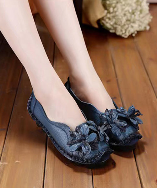 Retro Splicing Flats Yellow Faux Leather Soofairy Shoes-20251