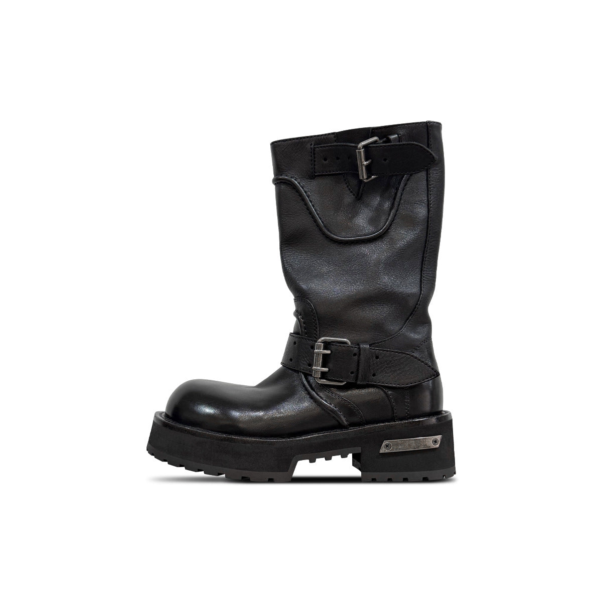 Dark Retro Distressed Thick Bottom Warped Boots