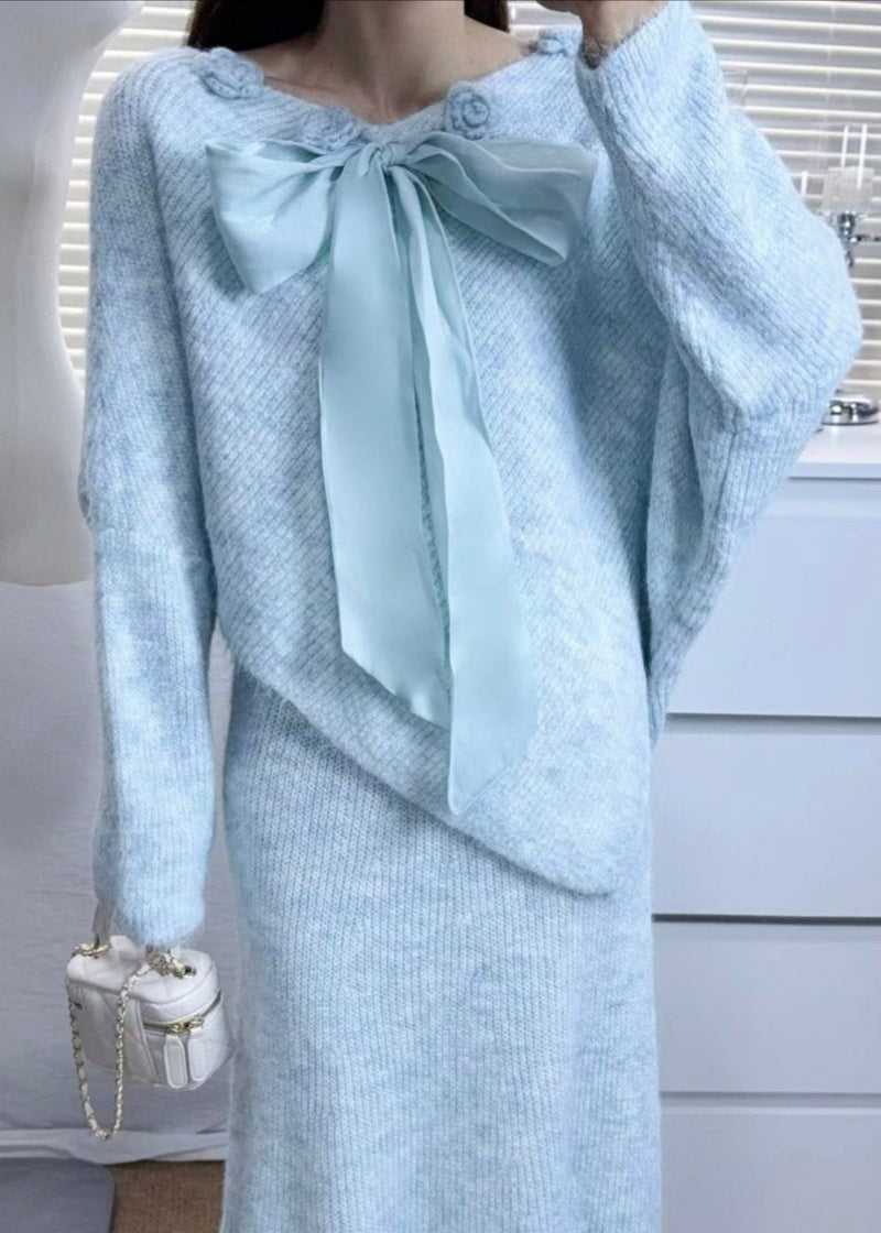 Purple Asymmetrical Bow Knit Sweaters Winter