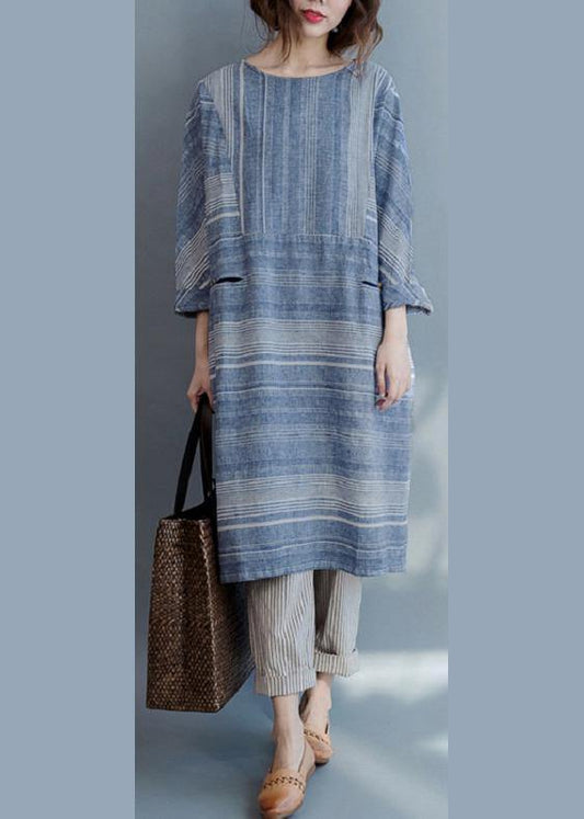 Stylish U Neck Dress Patchwork Pockets Spring Dresses