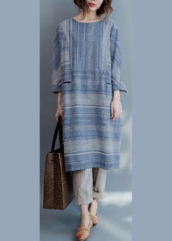 Stylish U Neck Dress Patchwork Pockets Spring Dresses