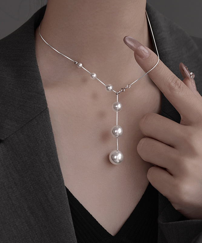 Diy Silk Sterling Silver Pearl Tassel Pendant Necklace