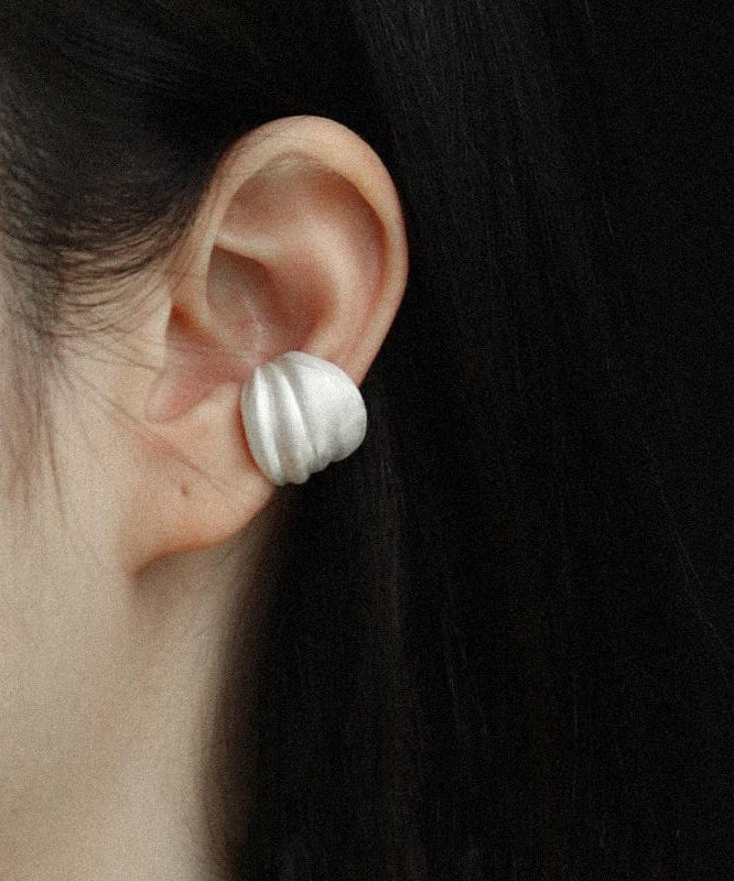 White Sterling Silver Hoop Earrings