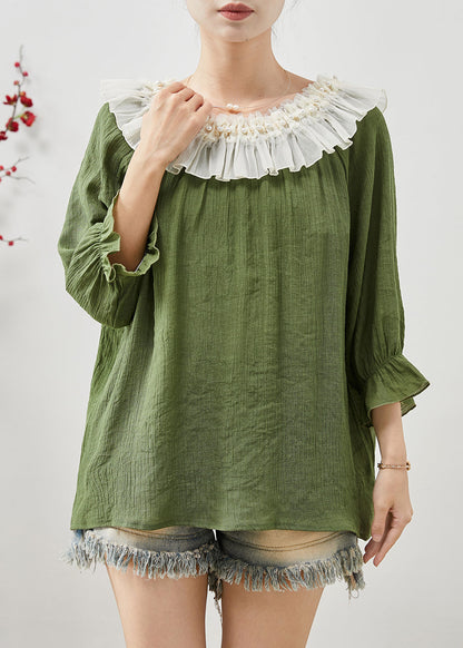 Diy Green Oversized Nail Bead Chiffon Shirts Bracelet Sleeve