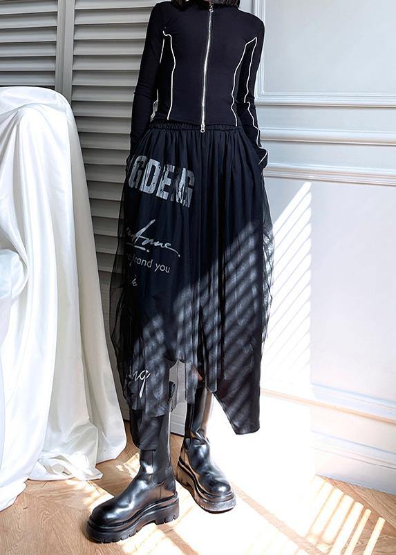 Diy Black Patchwork Letter Pants