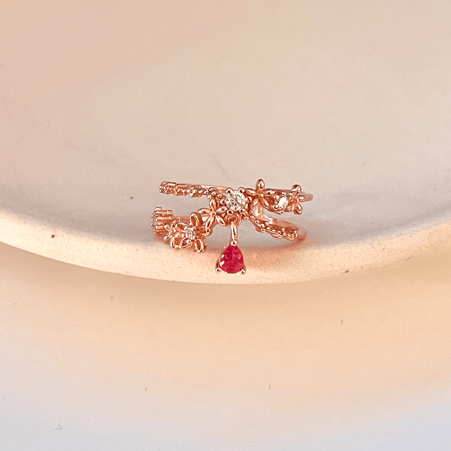 [] Hyacinth Dangly Flower Ring