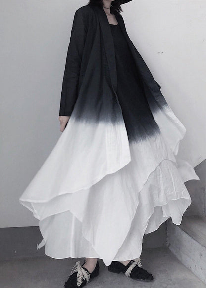 Retro Irregular Double Layer Gradient Cape Coat