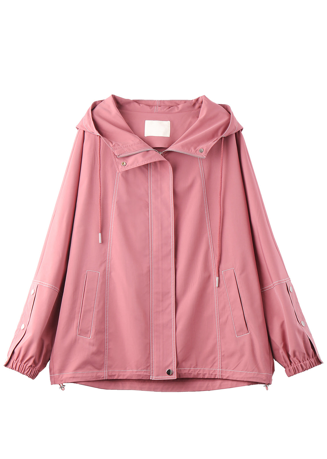 Pink Hooded Oversized Cotton Coat Outwear Fall