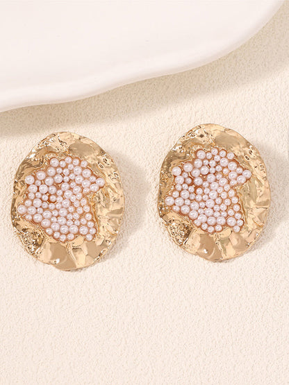 Irregularity Geometric Rhinestone Shiny Earrings Accessories