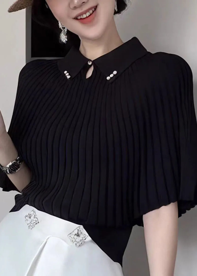 Boutique White Peter Pan Collar Knit Sweaters Cloak Sleeves
