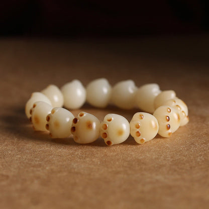 Buddha Stones Lucky Cat Bodhi Seed Cat Paw Harmony Bracelet