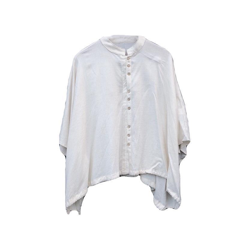 Art Black Clothes for Stand Collar Batwing Sleeve Baggy Shirts