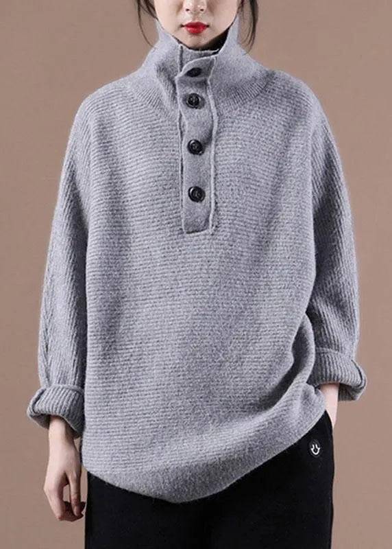 Boutique Grey Knit Fall Sweater