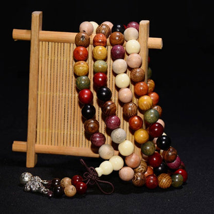 108 Beads Wenge Wood Mala Bracelet for Meditation & Balance