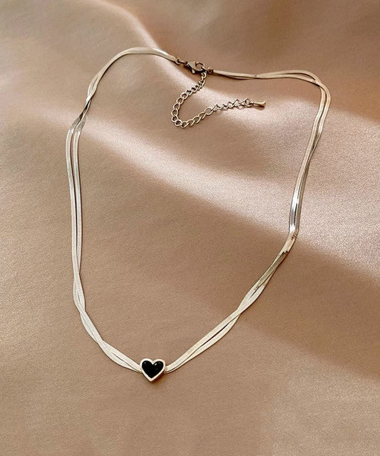 Silk Sterling Silver Double-layer Pendant Necklace
