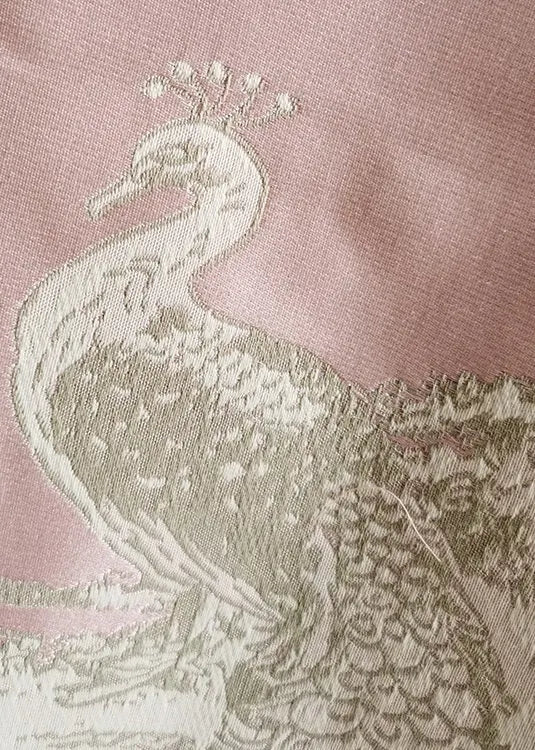 Pink Stand Collar Peacock Jacquard Silk Vest Sleeveless