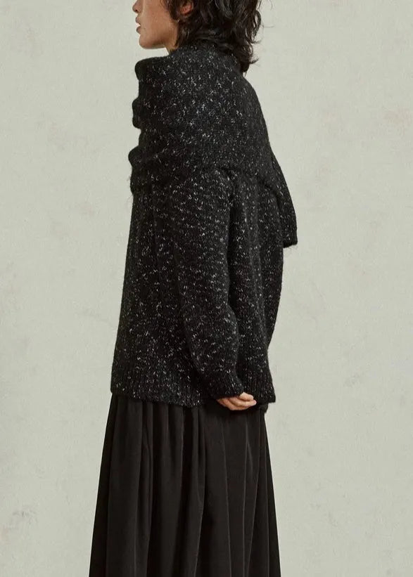 New Black Bow Cozy Woolen Knit Sweaters Winter