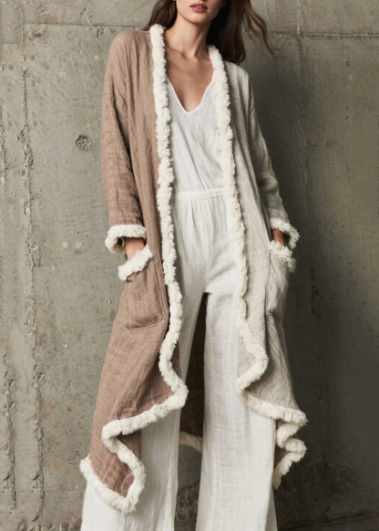 Colorblock Asymmetrical Patchwork Pcokets Cardigan Spring