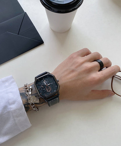 Black Pu Alloy Quartz Movement Watch