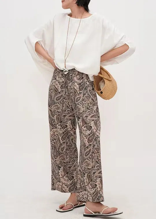 Simple White Oversized Cotton Tanks Batwing Sleeve