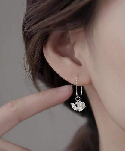 Stylish Silk Sterling Silver Acrylic Hoop Earrings