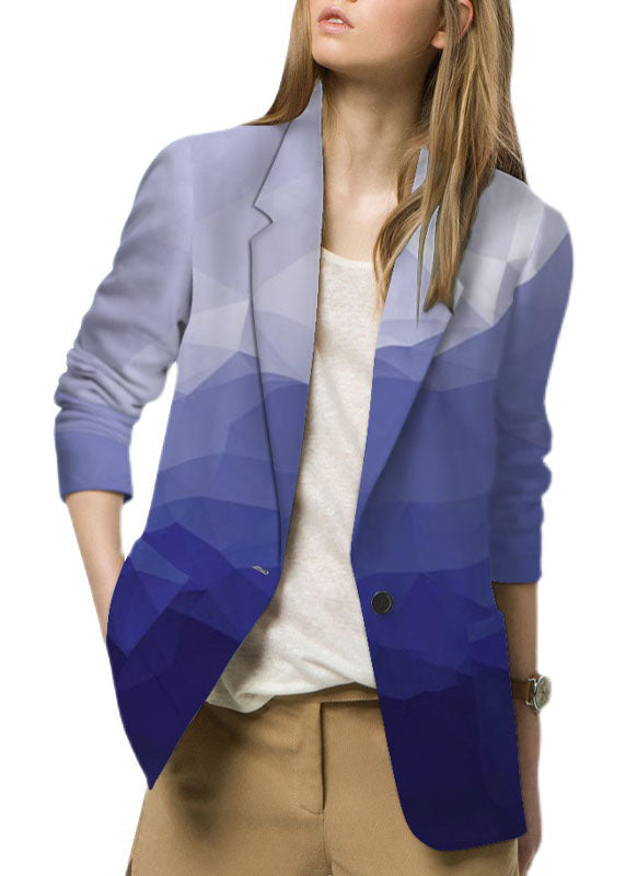 Purple Western-style Clothes Coats Button Peter Pan Collar Long Sleeve