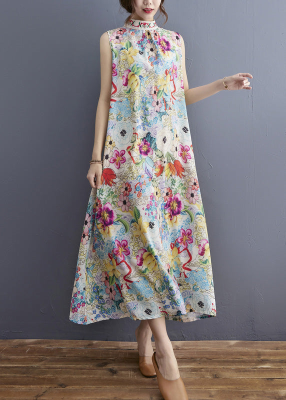 Turtleneck Print Holiday Maxi Dresses Summer