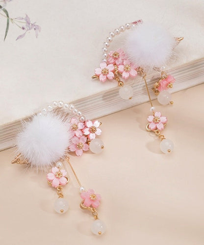 Colorblock Copper Pearl Mink Hair Tassel Hairpin