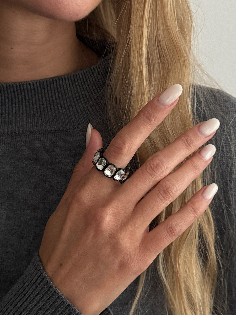 Geometric Rhine Stones Rings Accessories