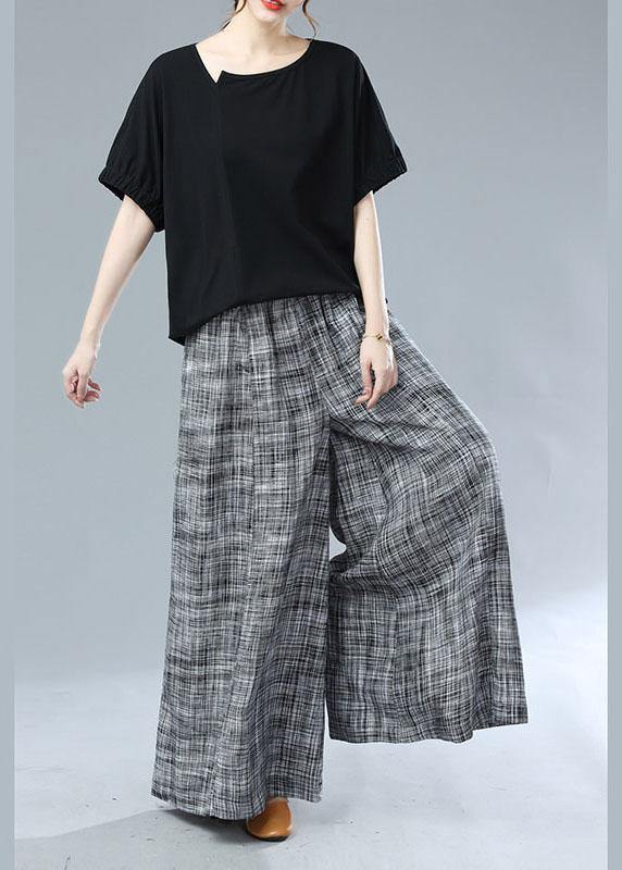 Black Pockets Wide Leg Fall Pants