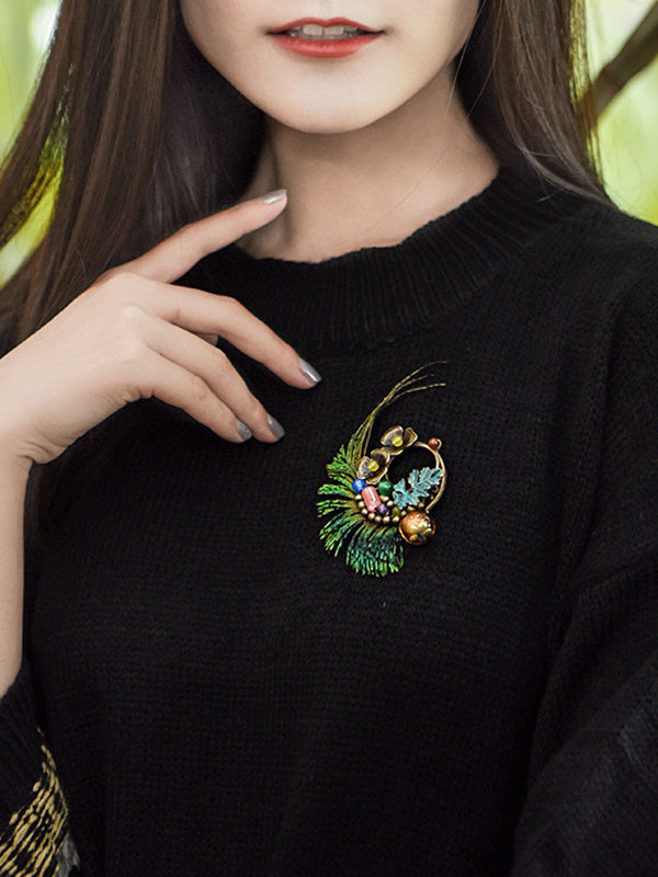 Peacock Feather Brooch