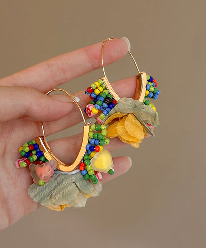 Stylish Rainbow Copper Alloy Hoop Earrings