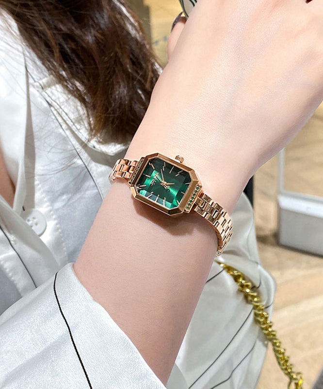 Green Overgild Hardlex Crystal Waterproof Watch