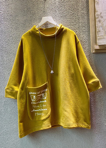 Loose Purple O-neck Graphic Pockets Sweatshirts Summer