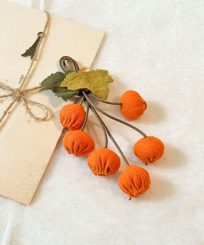 Orange Fabric Art Fruit Brooches