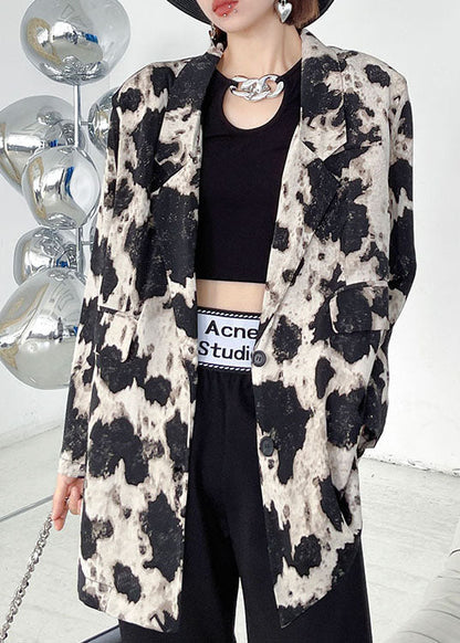Simple Loose Notched Pockets Button Fall Long Sleeve Coats