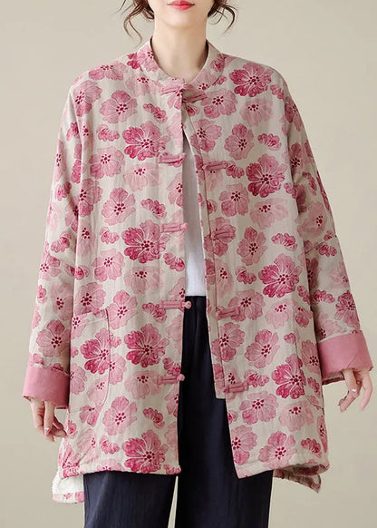 Organic Black Plaid Oversized Print Fine Cotton Filled Coat Outwear Winter