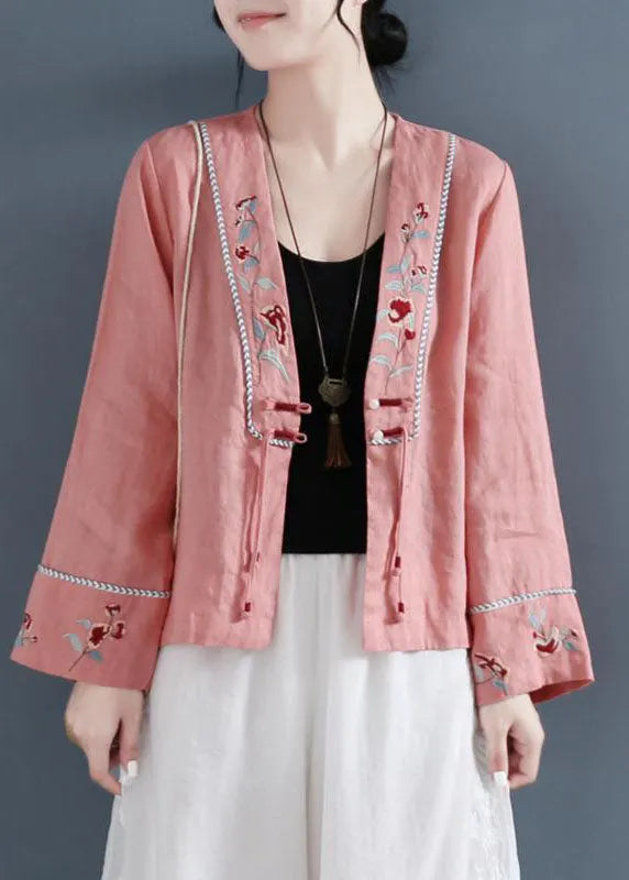 Diy Purple V Neck Embroideried Patchwork Shirts Long Sleeve