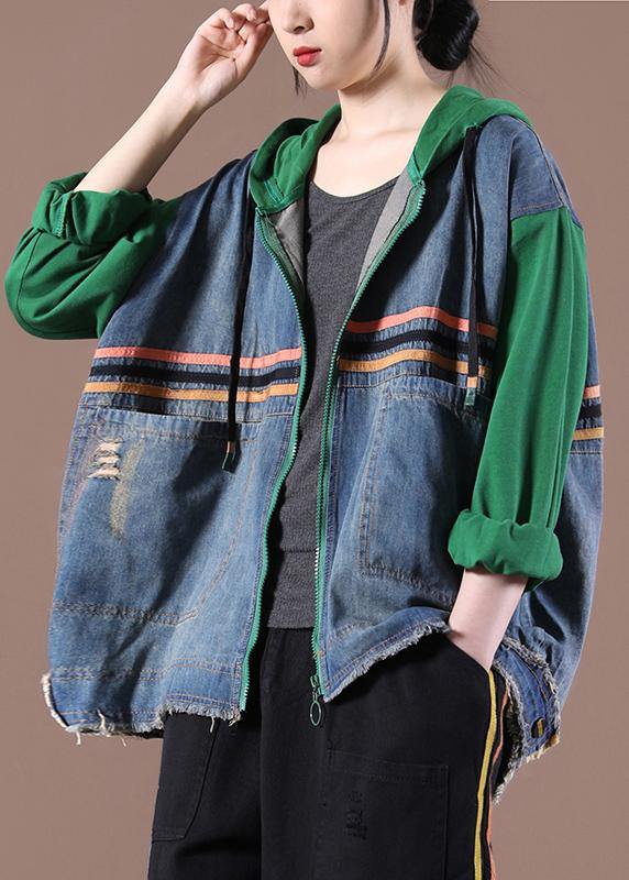 Hooded Spring Maxi Coat Green Clothing Jackets
