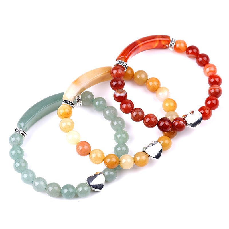 Buddha Stones Natural Crystal Beads Heart Bracelet