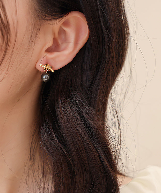 Diy Gold Copper Overgild Resin Pearl Drop Earrings